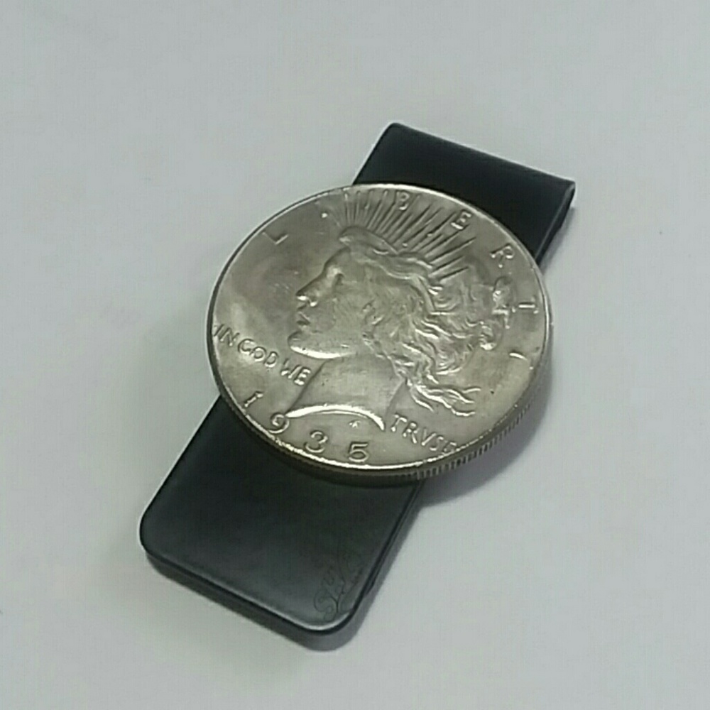 ⚘Handmade Peace Coin Money Clip❤